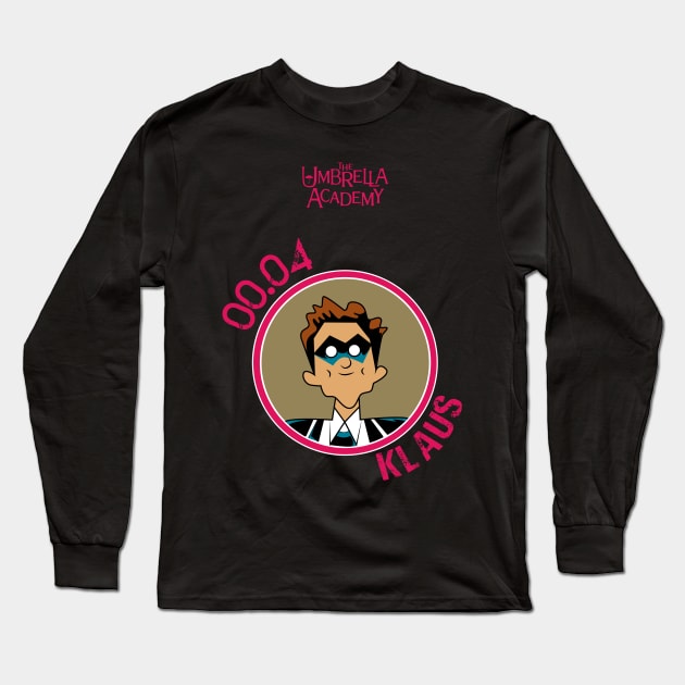 UMBRELLA ACADEMY: KLAUS CARTOON (PINK) Long Sleeve T-Shirt by FunGangStore